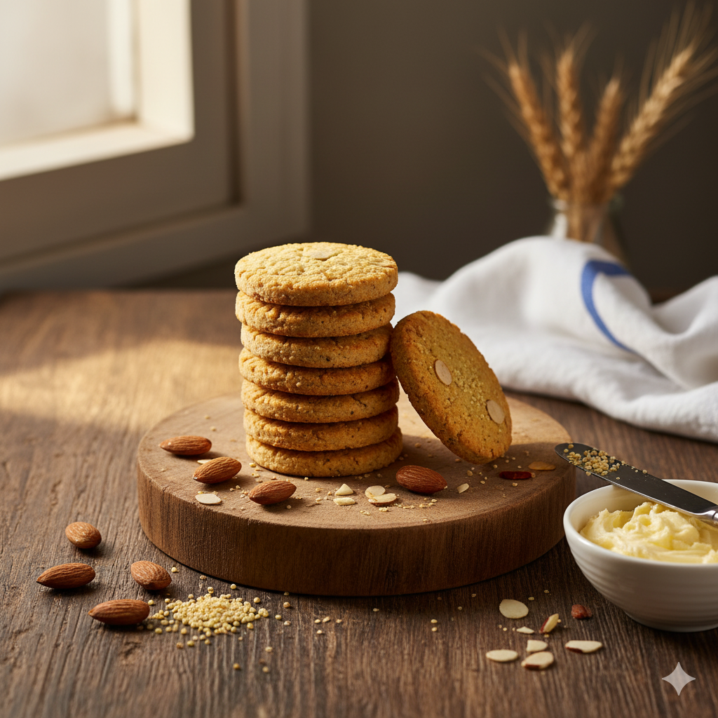 Almond Navane Millet Biscuits